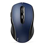 Bluetooth Wireless Mouse, TeckNet 3 Modes Bluetooth 5.0 & 3.0 Mouse 2.4G Wireless Portable Optical Mouse with USB Nano Receiver, 2400 DPI for Laptop, MacBook, PC, Windows, Android, OS System (Blue)