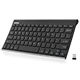 Arteck 2.4G Wireless Keyboard Stainless Steel Ultra Slim Keyboard for Computer/Desktop/PC/Laptop/Surface/Smart TV and Windows 10/8 / 7 / Vista/XP Built in Rechargeable Battery