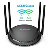 AC1200 WiFi Router 5GHz Dual Band Gigabit Wireless Router,Touchlink and Beamforming Wireless Internet Router for Home,4x5dBi High-Gain Antennas Provide More Reliable Wi-Fi Connections and Wi-Fi Speeds